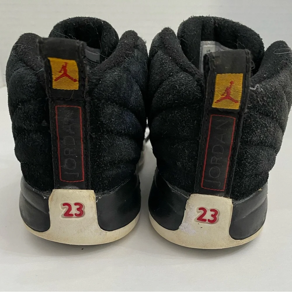 Toddler’s Nike Air Jordans 12 Retro Sz 8C Black Suede on Black with Rubber Sole - Picture 3 of 11